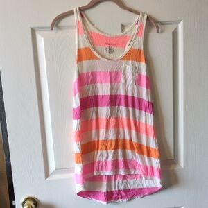 Xhilaration Pink and White Striped Top